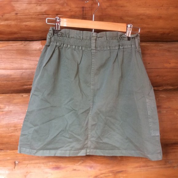 Abercrombie & Fitch 90s Army Green Utility Y2K Retro Classic Skirt Size Small - Picture 3 of 5